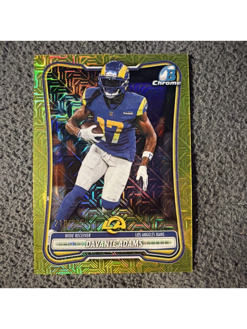 2026 Bowman Football Devonte Adams Yellow Mojo Refractor /275